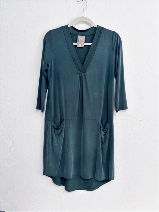 dolan Dresses & Skirts - Women's dolan London Teal Green 3/4 Sleeve Dress S Cupro